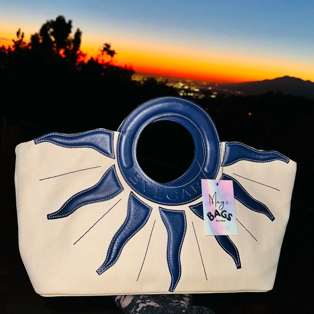 Bulgari: Sun Greek Summer Leather Tote